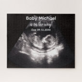 妊娠発表 赤ちゃんの超音波検査 オーダーメイド ジグソーパズル (横)
