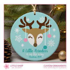 妊娠発表 赤ちゃん カスタマイズ フォト セラミックオーナメント