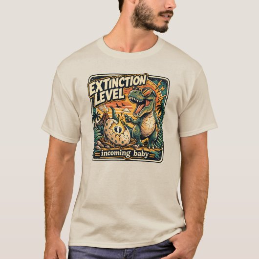 妊娠発表 面白いパパ ベビーお披露目 Tシャツ (正面)