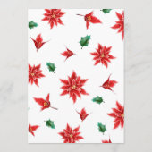 妊娠祝日発表|ポインセチア写真 招待状 (裏面)