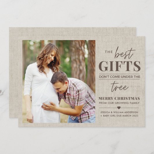 妊娠素朴発表クリスマスカード シーズンカード (正面/裏面)