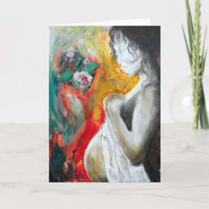 妊娠絵画祝いはがき 案内状