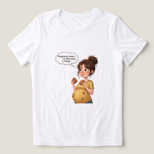 「妊娠脳」面白いTシャツ | かわいいマタニティー トライブレンドTシャツ (デザイン正面)