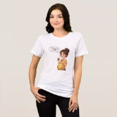 「妊娠脳」面白いTシャツ | かわいいマタニティー トライブレンドTシャツ (正面全面)