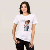 「妊娠脳」面白いTシャツ | かわいいマタニティ トライブレンドTシャツ (正面全面)