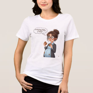 「妊娠脳」面白いTシャツ | かわいいマタニティ トライブレンドTシャツ