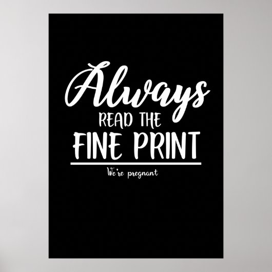 妊娠読発表素晴らしプリント ポスター (正面)