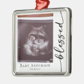 妊娠賛美スキャン写真形容認酒 メタルオーナメント (左)