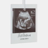 妊娠超音波写真初めてのクリスマス休日 ガラスオーナメント (正面右)