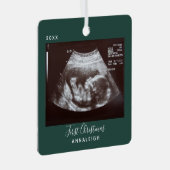 妊娠超音波写真初めてのクリスマス休日 メタルオーナメント (正面右)