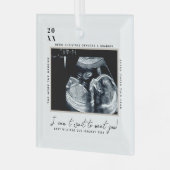 妊娠超音波写真 |メリークリスマス ガラスオーナメント (正面左)