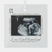 妊娠超音波写真 |メリークリスマス ガラスオーナメント (正面)