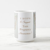 妊娠10代の認識度ホワイトリボンエンジェルマグ コーヒーマグカップ (中央)