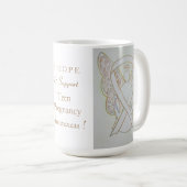 妊娠10代の認識度ホワイトリボンエンジェルマグ コーヒーマグカップ (正面右)