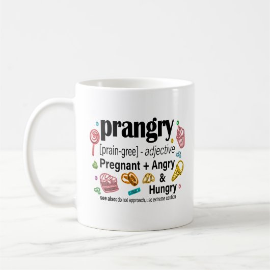 妊娠+お怒なかい=怒 コーヒーマグカップ (左)