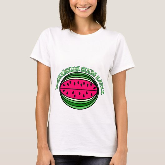 妊娠、スイカは食べる人を播きます Tシャツ (正面)