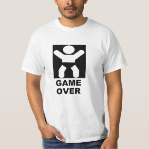妊娠「上の」がゲームあるパパ Tシャツ