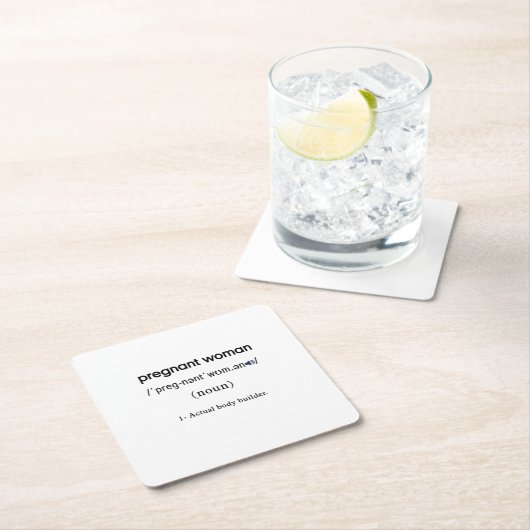 妊婦おもしろい定義 スクエアペーパーコースター (インサイチュ)