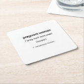 妊婦おもしろい定義 スクエアペーパーコースター (アングル)