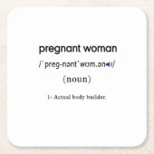 妊婦おもしろい定義 スクエアペーパーコースター (正面)