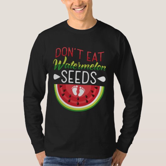 妊婦さんへ スイカの種は食べないで Tシャツ (正面)