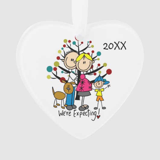 妊婦と少年と犬のアクリルオーナメント オーナメント (正面)