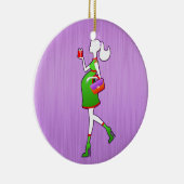 妊婦のでパーソナライズな日付がついているがあるかわいいお母さん セラミックオーナメント (右)