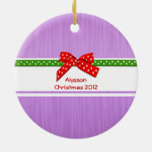 妊婦のでパーソナライズな日付がついているがあるかわいいお母さん セラミックオーナメント (裏面)