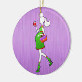 妊婦のでパーソナライズな日付がついているがあるかわいいお母さん セラミックオーナメント (左)