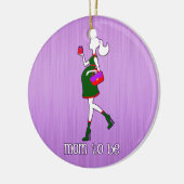 妊婦のでパーソナライズな日付がついているがあるかわいいお母さん セラミックオーナメント (左)