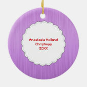 妊婦のでパーソナライズな日付がついているがあるかわいいお母さん セラミックオーナメント (裏面)