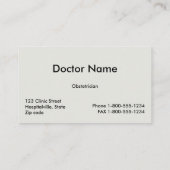 妊婦のな名刺のテンプレート 名刺 (裏面)