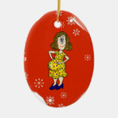 妊婦のクリスマスのオーナメントはそれをカスタマイズ! セラミックオーナメント (正面)