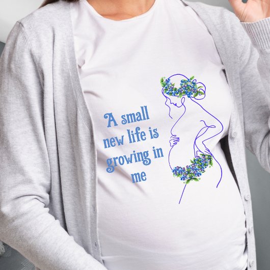妊婦のシルエットと名言デザイン Tシャツ