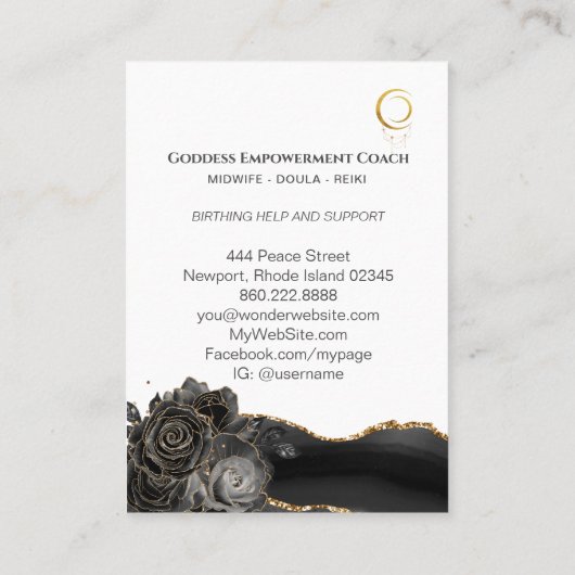 *~*妊婦のダウラ·ミッドウィフ出産 名刺 (裏面)