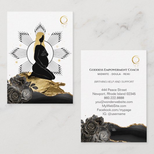 *~*妊婦のダウラ·ミッドウィフ出産 名刺 (正面/裏面)