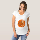 妊婦のベビーが細かいデザインをカール Tシャツ (正面フル)