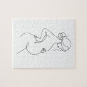 妊婦の優雅さ：妊婦ラインアート ジグソーパズル (横)