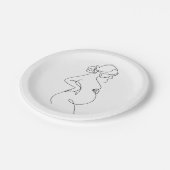 妊婦の優雅さ：妊婦ラインアート ペーパープレート (アングル)
