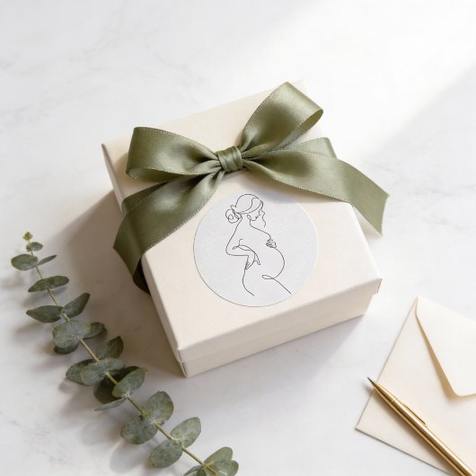 妊婦の優雅さ:妊婦ラインアート ラウンドシール