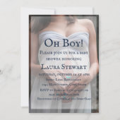 妊婦の写真 – ベビーシャワー 招待状 (正面)