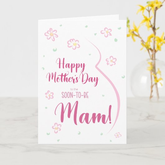 妊婦の母の日のカード カード (黄色い花)