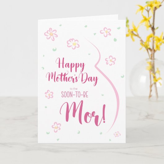 妊婦の母の日のカード カード (黄色い花)