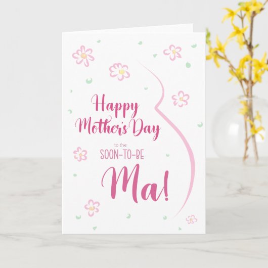 妊婦の母の日のカード カード (黄色い花)