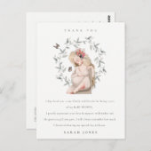 妊婦の紅葉ベイビーシャワーありがとう ポストカード (正面/裏面)