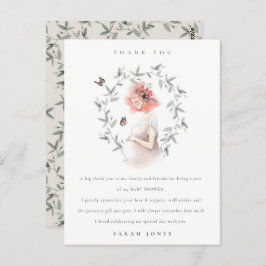 妊婦の紅葉ベイビーシャワーありがとう ポストカード