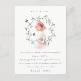 妊婦の紅葉ベイビーシャワーありがとう ポストカード