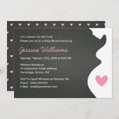 妊婦の赤ちゃんシャワー招待状for a girl 招待状 (正面/裏面)