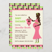 妊婦の赤ちゃんシャワー 招待状 (正面/裏面)