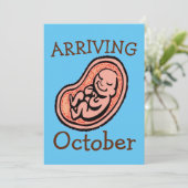 妊婦の、誕生月Tシャツ招待状 招待状 (スタンド正面)